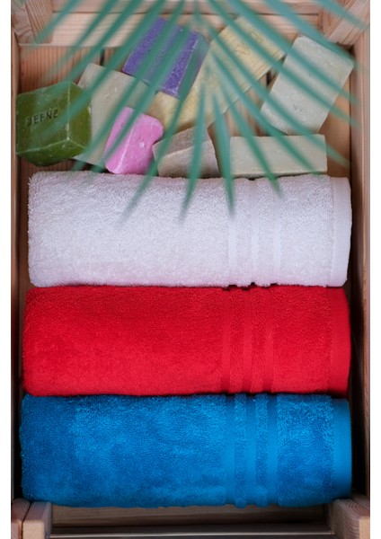 %100 Organik Pamuk Milano Premium Antbakteriyel 50X100 cm 3'lü El ve Yüz Havlu Seti