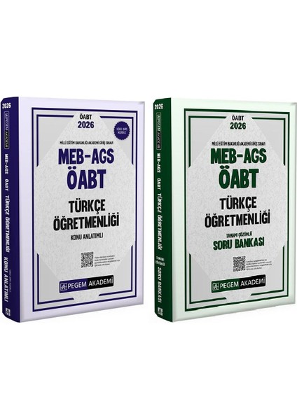 Pegem 2026 Öabt Meb-Ags Türkçe Öğretmenliği Konu Anlatımlı + Soru Bankası 2 Li Set Pegem Akademi Yayınları