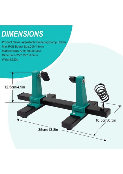 Prolink PJ-037 Pcb Kart Bord Tutucu Havya Standlı Ayarlanabilir Ana Kart Bord Devre Tutucu