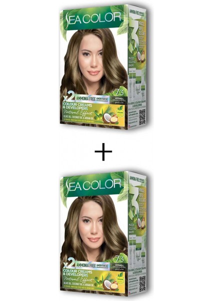 2X2 Tüp Krem Saç Boyası Seti Fındık Kabuğu No:7.3