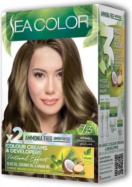 2X2 Tüp Krem Saç Boyası Seti Fındık Kabuğu No:7.3 modelleri