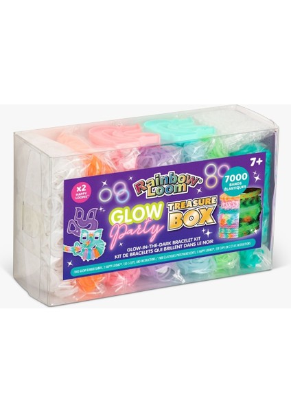 Rainbow Loom - Glow In The Dark Treasure Box, 7000 Parça Karanlıkta Parlayan Bileklik Seti - 2 Happy Loom, 150 Klips fiyatları