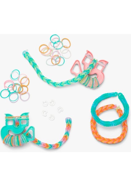 Rainbow Loom - Glow In The Dark Treasure Box, 7000 Parça Karanlıkta Parlayan Bileklik Seti - 2 Happy Loom, 150 Klips modelleri