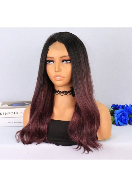 Siyah Açık Kızıl Ombreli Tül Peruk modelleri