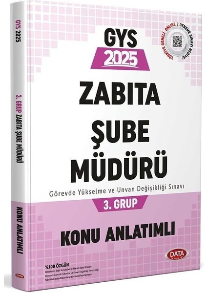 Data 2025 Gys Belediye Zabıta Şube Müdürü 3. Grup Konu Anlatımlı Görevde Yükselme Data Yayınları