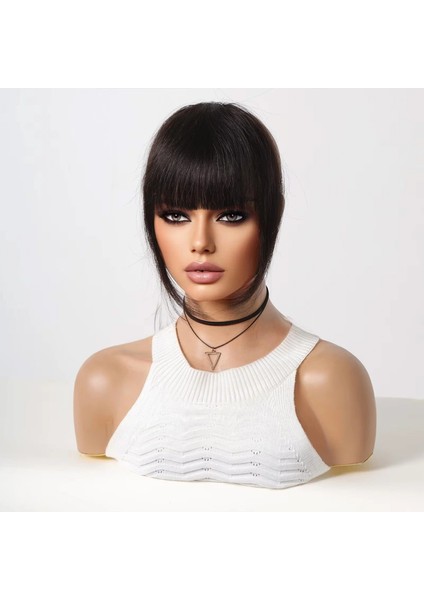 Yoğun Gerçek Saç Perçem - Siyah modelleri