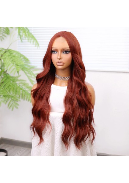 Koyu Bakır Su Dalgalı Tül Peruk fırsatları