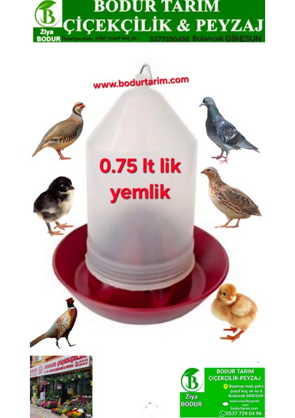 075 ml Civciv ,kuş ,tavuk Yemliği Şeffaf 1. Kalite Plastik