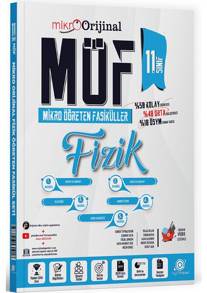 Orijinal 11. Sınıf Fizik Möf Mikro Öğreten Fasiküller 5. Soru Fasikülü Orijinal Yayınları