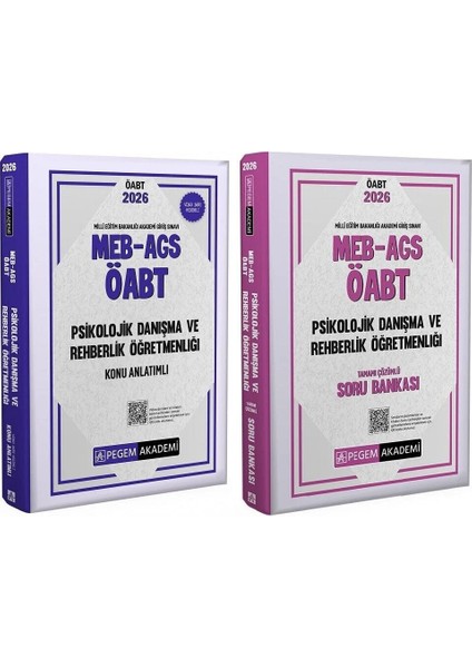 Pegem 2026 Öabt Meb-Ags Psikolojik Danışma ve Rehber Öğretmenliği Konu Anlatımlı + Soru Bankası 2 Li Set Pegem Akademi Yayınları