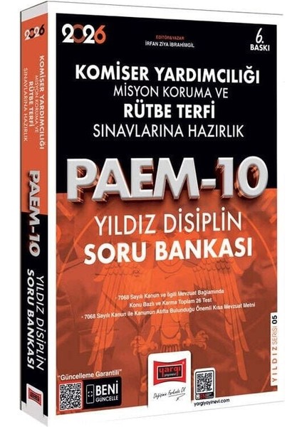 Yargı 2026 Komiser Yardımcılığı Misyon Koruma ve Rütbe Terfi Paem-10 Disiplin Yıldız Soru Bankası Çözümlü Yargı Yayınları