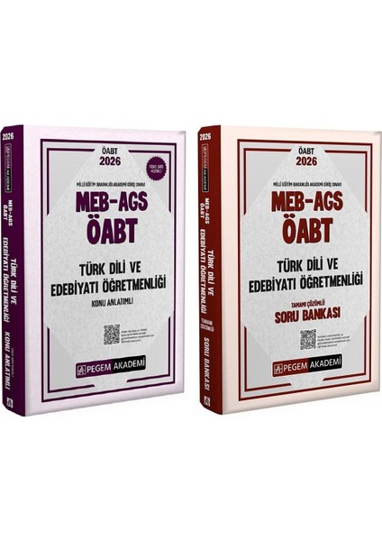 Pegem 2026 Öabt Meb-Ags Türk Dili ve Edebiyatı Öğretmenliği Konu Anlatımlı + Soru Bankası 2 Li Set Pegem Akademi Yayınları