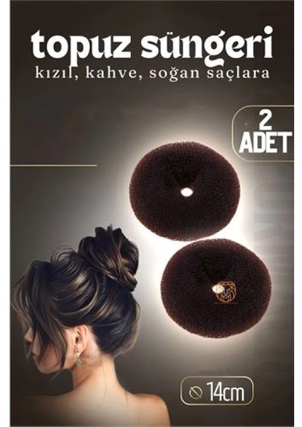 Kahve Saç Topuz Süngeri 2 ADET 14 CM Çap 6 cm Kalınlık