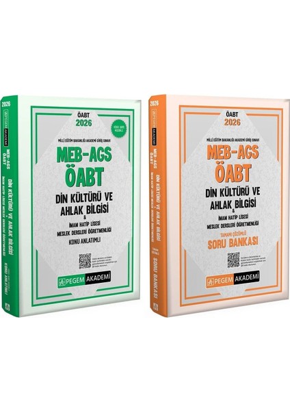 Pegem 2026 Öabt Meb-Ags Din Kültürü Ahlak Bilgisi Öğretmenliği Konu Anlatımlı + Soru Bankası 2 Li Set Pegem Akademi Yayınları