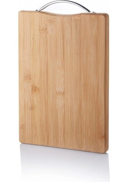 Metal Tutacaklı Lüx Bambu Kesme Tahtası 30CM X20CMX1.8CM