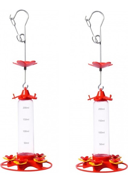 2pcs Kuş Besleyicisi 200ML Dış Mekan Için Plastik Besleyiciler, 5 Besleme Bağlantı Noktası ile Yerleşik Karınca Koruma-Düzüler Levrek ile (Yurt Dışından)