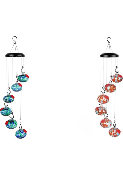 Büyüleyici Rüzgar Çanları Dış Mekan Için Kuş Besleyicileri, Dış Bahçe Dekoru Turuncu+Mavi Için Kuş Besleyici Topu (Yurt Dışından)