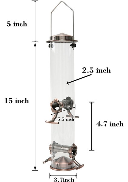 Açık Kuş Besleyici, 4 Besleme Portlu Besleyici, Paslanmaz Çelik Asılı Yabani Kuş Besleyici (Yurt Dışından) modelleri