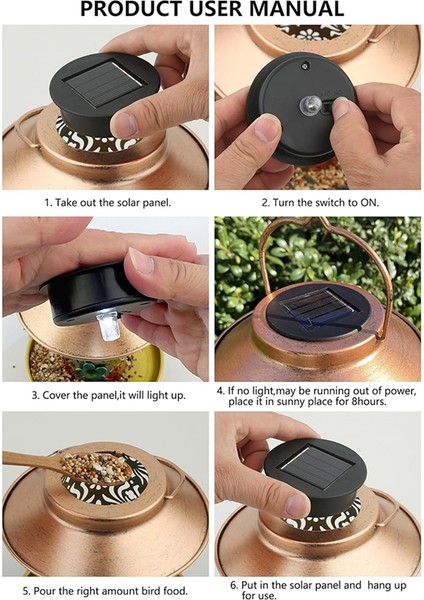 Açık Havada Asılı Için Güneş Kuş Besleyici, Metal Su Geçirmez Yabani Kuş Besleyicileri, Kardinal Besleyiciler, Bahçe Dekorasyonu (Yurt Dışından) fırsatları