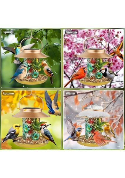 Açık Havada Asılı Için Güneş Kuş Besleyici, Metal Su Geçirmez Yabani Kuş Besleyicileri, Kardinal Besleyiciler, Bahçe Dekorasyonu (Yurt Dışından) indirimleri