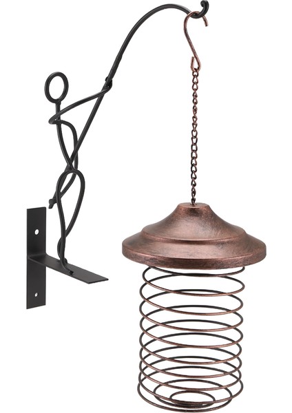 Demir Kuş Besleyici Dış Mekan Asma Besleme Taşınabilir Yabani Kuşlar Yağ Top Tutucu Yem Parkı Bahçe Pet Kuş Tedarik B (Yurt Dışından)