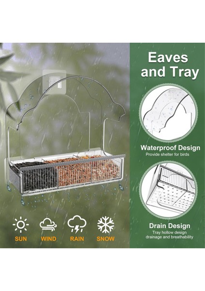 Dışarı Için Pencere Kuş Besleyicileri, 3 Güçlü Yapıştırıcı Tabakası ile Temiz Kuş Pencere Besleyici, Şeffaf Akrilik Kuş Evi A (Yurt Dışından) fırsatları
