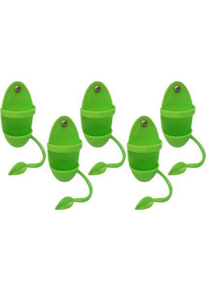 5pcs Yeşil Plastik Muhabbet Kuşu Kakul Besleyici Kafes Hamak Asılı Salınımlar Kuş Çiğneme Oyuncak (Yurt Dışından)