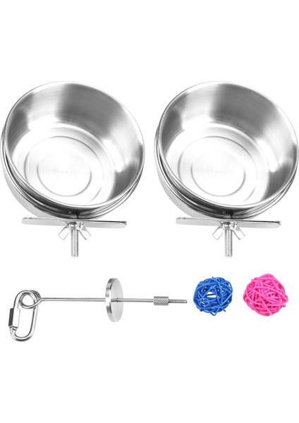 5 Pack Paslanmaz Çelik Kuş Besleyici Set Besleme Besleme Bardakları Gıda Su Kaseleri Kuş Yemek Tutucu Kafesler Için Küçük Hayvanlar (Yurt Dışından) modelleri