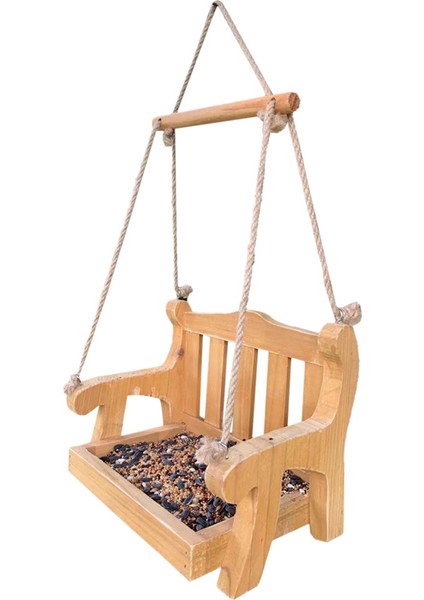 Balkon Villa Bahçe Kuş Besleme Için Otomatik Ahşap Besleyici Kuş Besleyici Asma Evcil Hayvan Besleyici Sandalye (Yurt Dışından)