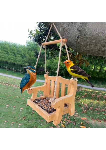 Balkon Villa Bahçe Kuş Besleme Için Otomatik Ahşap Besleyici Kuş Besleyici Asma Evcil Hayvan Besleyici Sandalye (Yurt Dışından) fiyatları