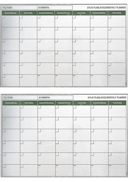 Manyetik Yapışkanlı Bir Aylık Program Planlayıcı Takvim 85x56 cm (4887) modelleri
