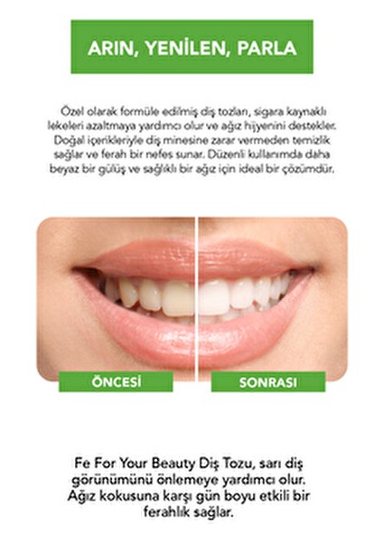 Beyazlatıcı Diş Tozu Naneli Sigara İçenler İçin 50 gr Beyazlatıcı Etkiyle