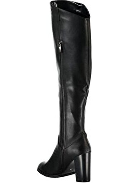 Siyah Kadın Çizme Yüksek Topuk Suni Deri Siyah Renk A654018009 fırsatları