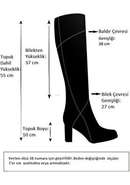 Siyah Kadın Çizme Yüksek Topuk Suni Deri Siyah Renk A654018009 indirimleri