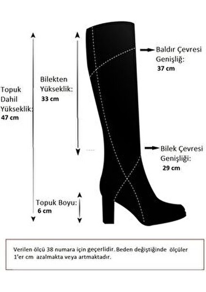 Siyah Kalın Topuklu Kadın Çizme L251081609