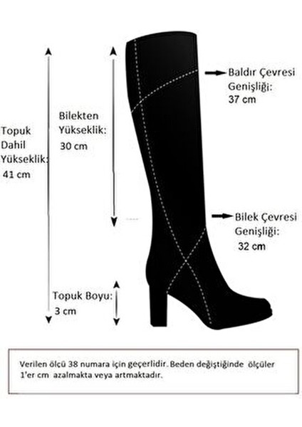 Ten Süet Düz Taban Günlük Kadın Çizme L726600902