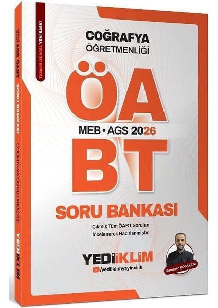 Yediiklim 2026 Öabt Meb-Ags Coğrafya Öğretmenliği Soru Bankası Çözümlü - Ramazan Kocakaya Yediiklim Yayınları