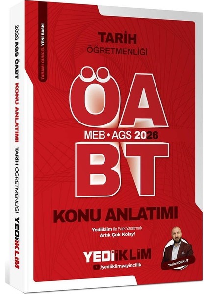 Yediiklim 2026 Öabt Meb-Ags Tarih Öğretmenliği Konu Anlatımı - Yasin Korkut Yediiklim Yayınları