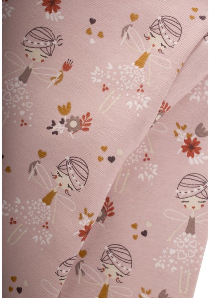 Desenli Pijama Takım 2-10 Yaş Pudra Pembe modelleri