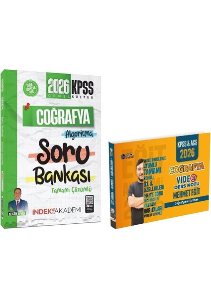 Eğit + Indeks 2026 Kpss Coğrafya Video Ders Notu + Soru Bankası 2 Li Set - Mehmet Eğit Eğit + Indeks Akademi Yayınları