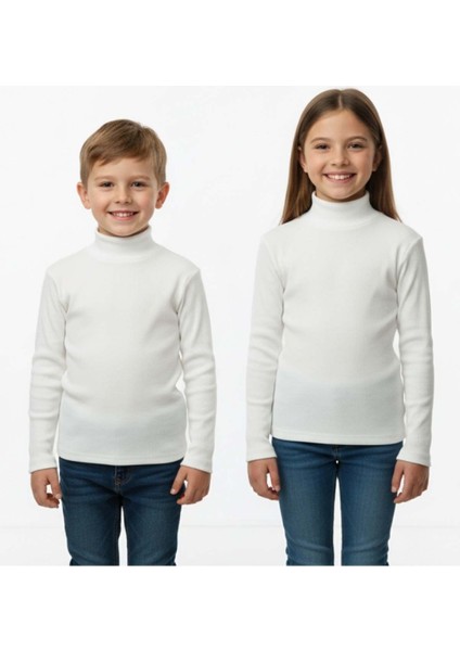 Kız Erkek Kaşkorse Boğazlı Beyaz Badi Çocuk 1-12 Yaş