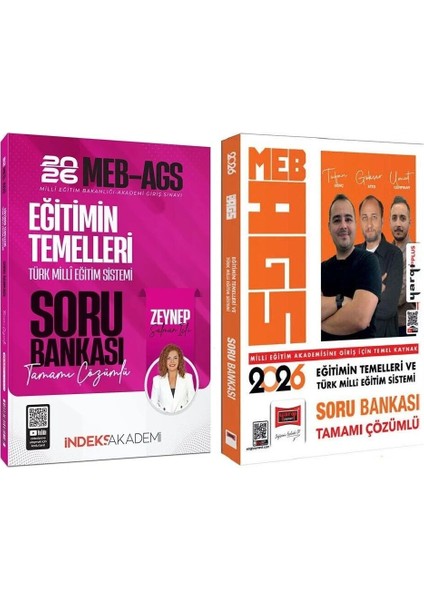 Yargı + Indeks 2026 Meb-Ags Eğitimin Temelleri ve Türk Milli Eğitim Sistemi Soru Bankası 2 Li Set - Tufan Genç, Zeynep Salman Içli Yargı + Indeks Akademi Yayınları