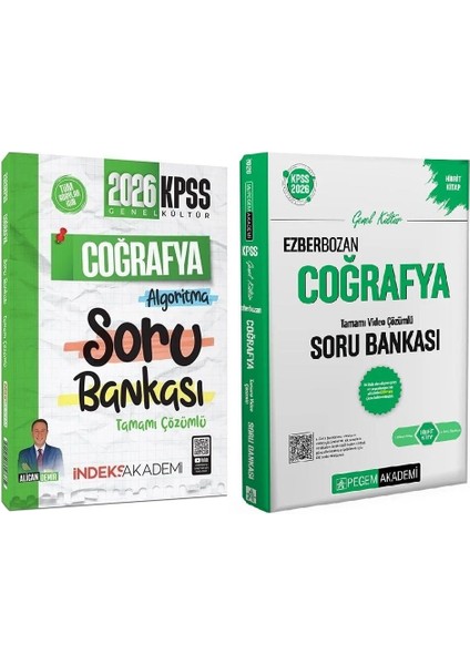 Pegem + Indeks 2026 Kpss Coğrafya Ezberbozan Soru Bankası 2 Li Set Pegem + Indeks Akademi Yayınları