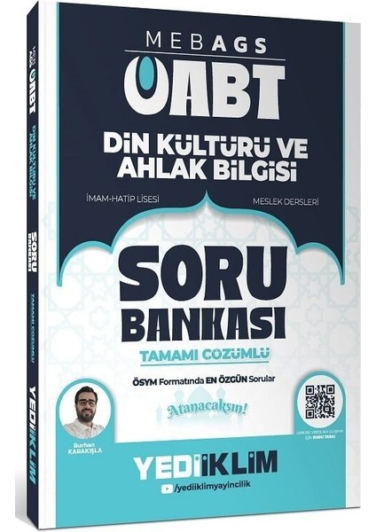 Yediiklim 2026 Öabt Din Kültürü Öğretmenliği Soru Bankası Çözümlü - Burhan Karakışla Yediiklim Yayınları