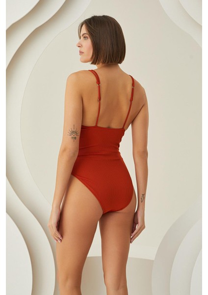 Özel Tasarım Fitilli Kiremit Rengi Mayo fiyatları