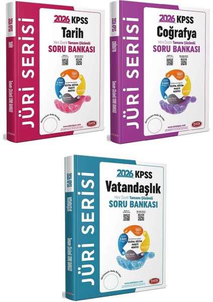 Data 2026 Kpss Tarih + Coğrafya + Vatandaşlık Jüri Soru Bankası 3 Lü Set Data Yayınları