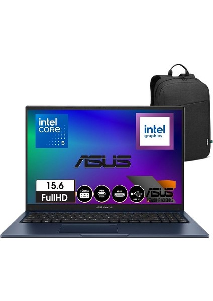 Vivobook 15 X1504VA-NJ3665S4 Intel Core 5 120U 24GB 1tb SSD Intel Graphics 15,6" Fhd Windows 11 Pro Taşınabilir Bilgisayar Snertech Çantaa