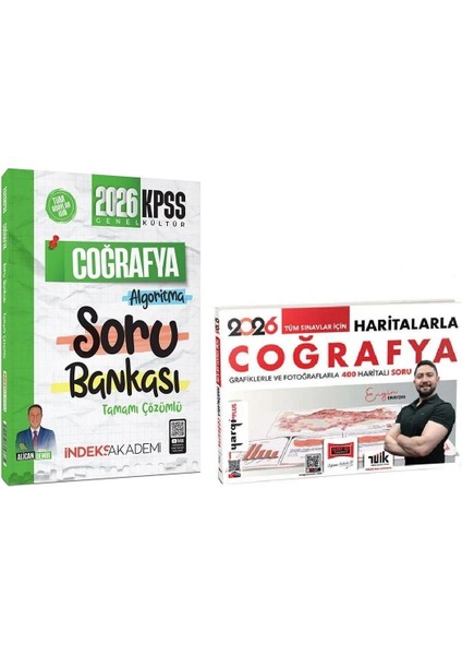 Yargı + Indeks 2026 Kpss Haritalarla Coğrafya + Soru Bankası 2 Li Set - Engin Eraydın Yargı + Indeks Akademi Yayınları