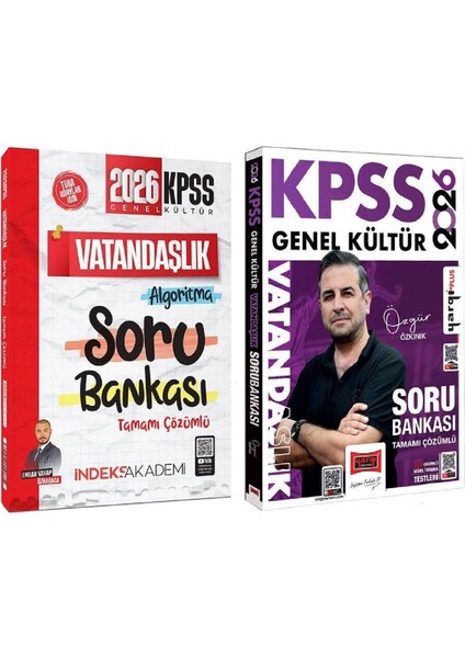 Yargı + Indeks 2026 Kpss Vatandaşlık Soru Bankası 2 Li Set - Özgür Özkınık Yargı + Indeks Akademi Yayınları