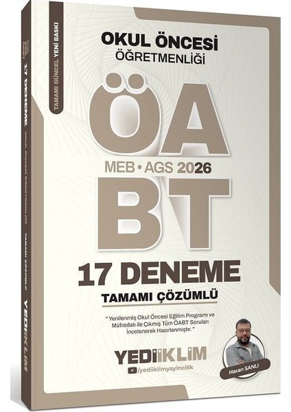 Yediiklim 2026 Öabt Meb-Ags Okul Öncesi Öğretmenliği 17 Deneme Çözümlü - Hasan Sanlı Yediiklim Yayınları